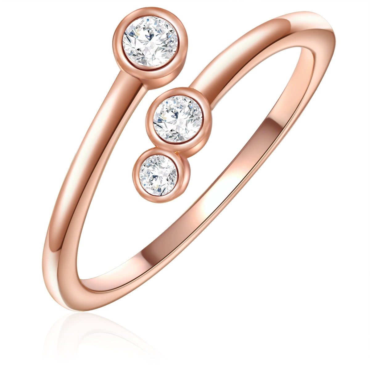 Ring Sterling Silber roségold Zirkonia weiß