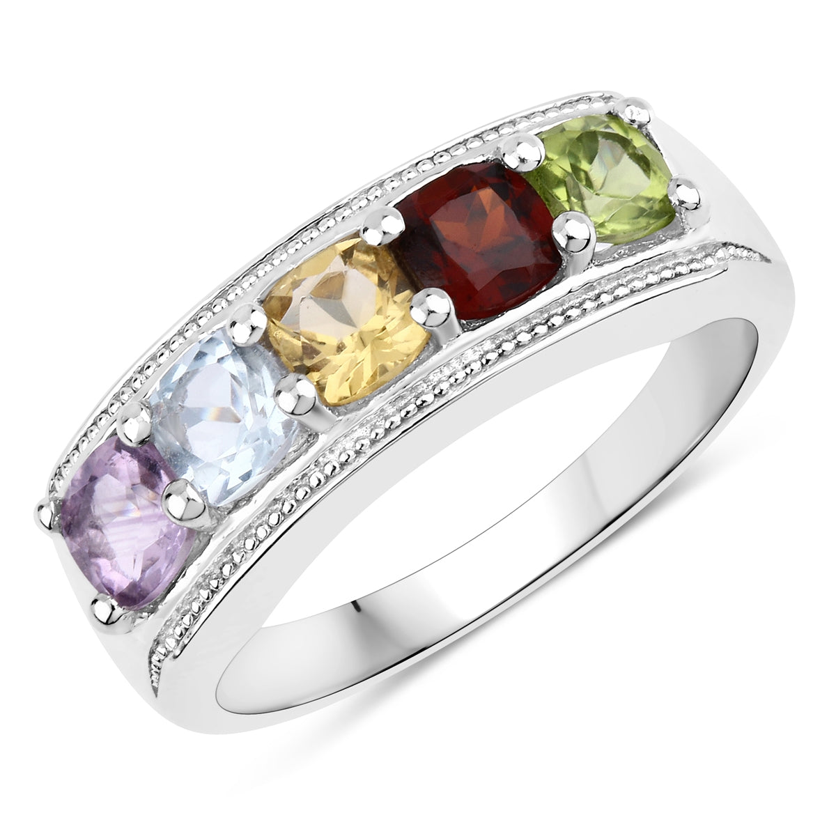 Ring Sterling Silber Edelsteine multicolor