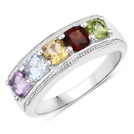 Ring Sterling Silber Edelsteine multicolor