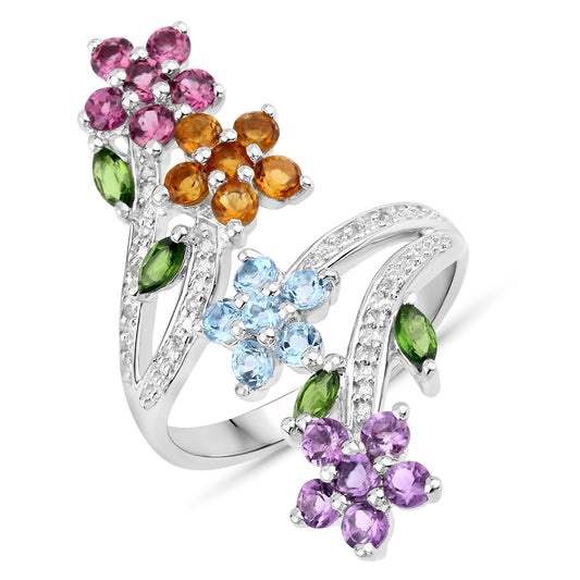 Ring Sterling Silber Edelsteine multicolor