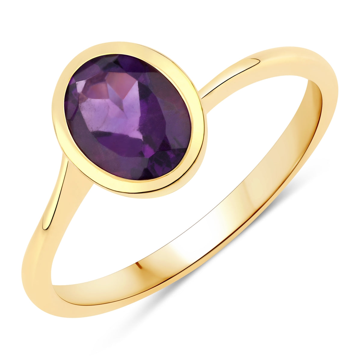 Ring Sterling Silber gelbvergoldet Amethyst