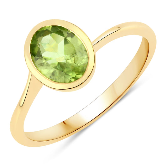 Ring Sterling Silber gelbvergoldet Peridot grün