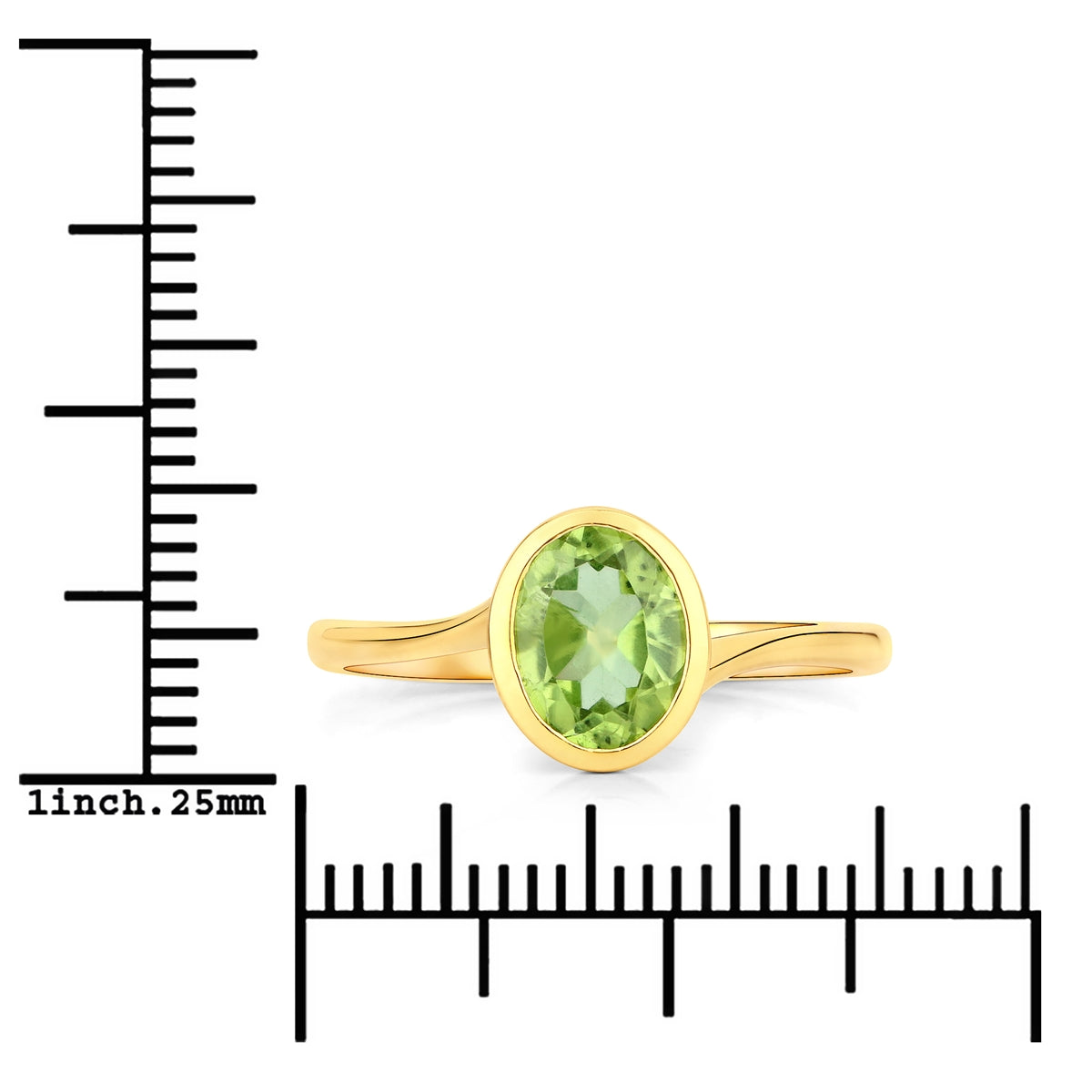 Ring Sterling Silber gelbvergoldet Peridot grün