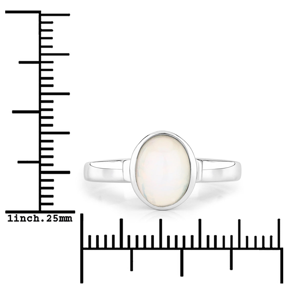 Ring Sterling Silber Opal weiß