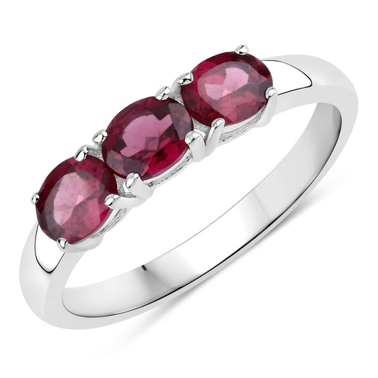 Ring Sterling Silber Rhodolith rosa-rot