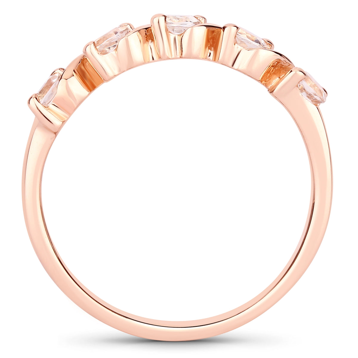 Ring Sterling Silber rosévergoldet Morganit rosa