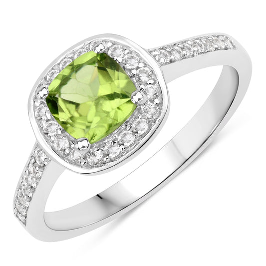 Ring Sterling Silber Peridot grün Topas weiß