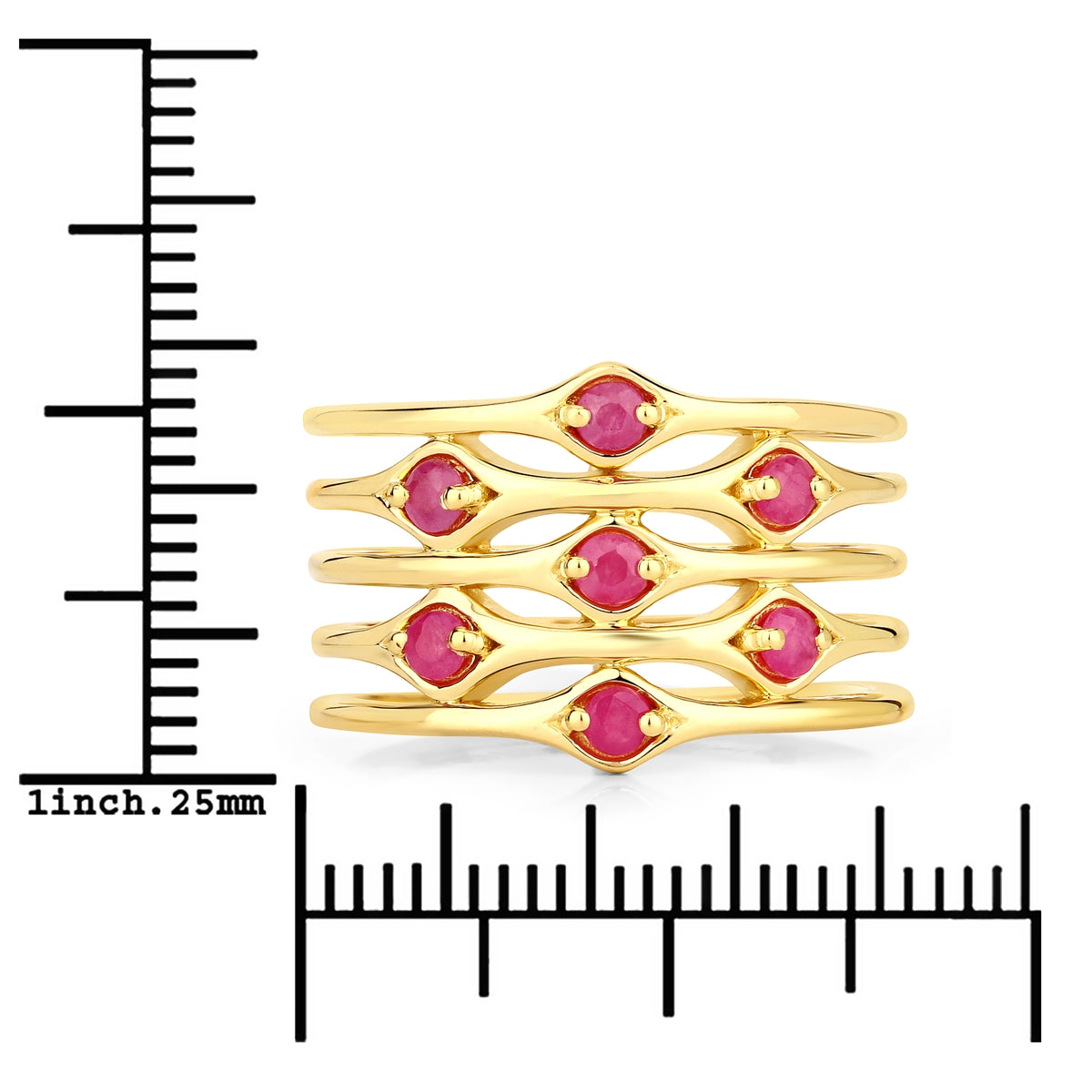 Ring Sterling Silber gelbvergoldet Rubin