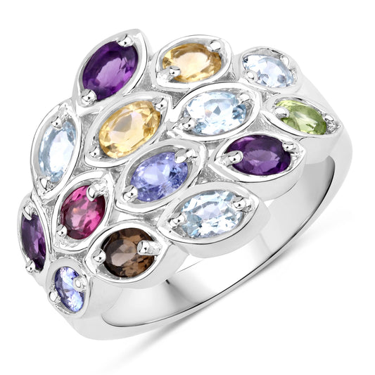 Ring Sterling Silber Edelsteine multicolor