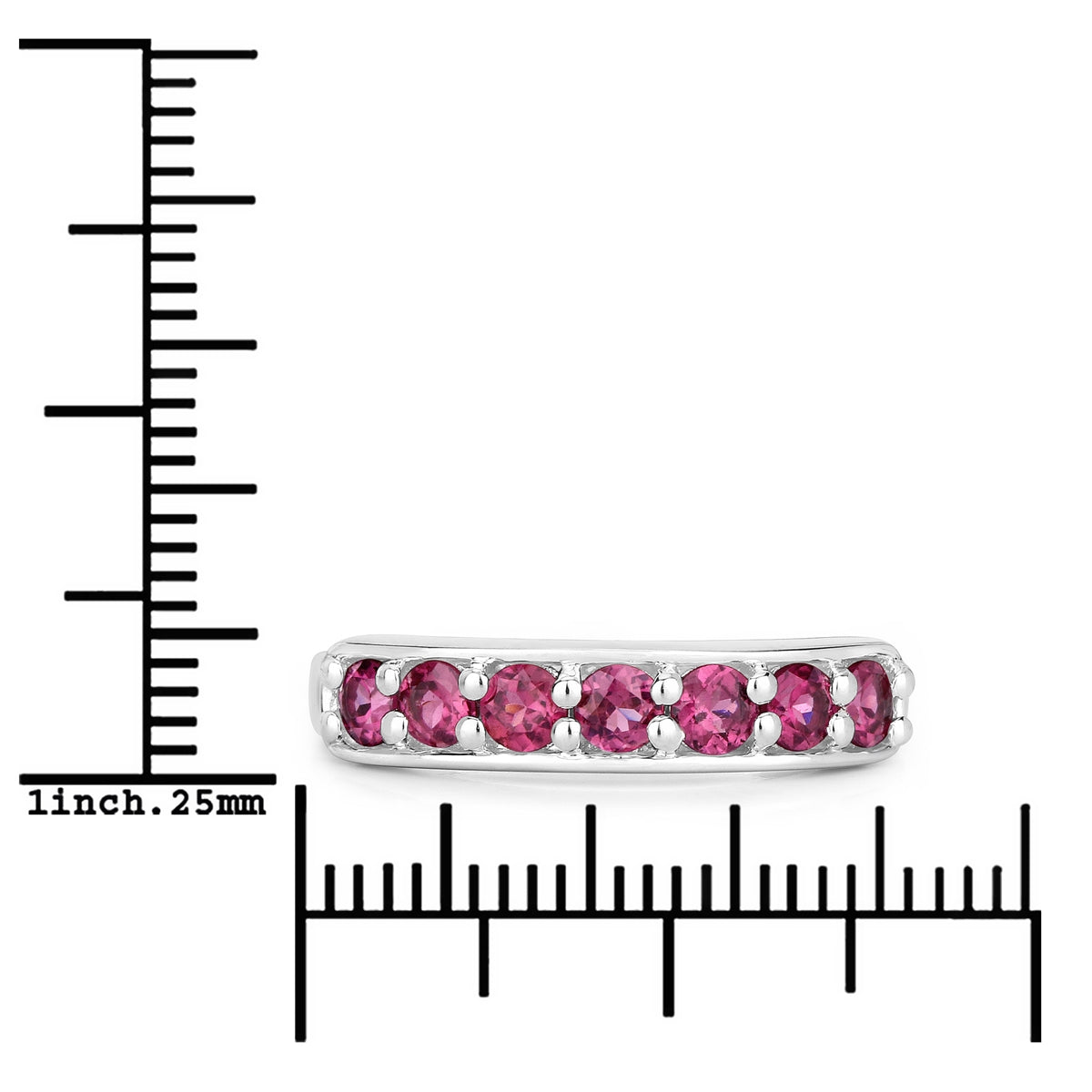 Ring Sterling Silber Rhodolith rosa-rot