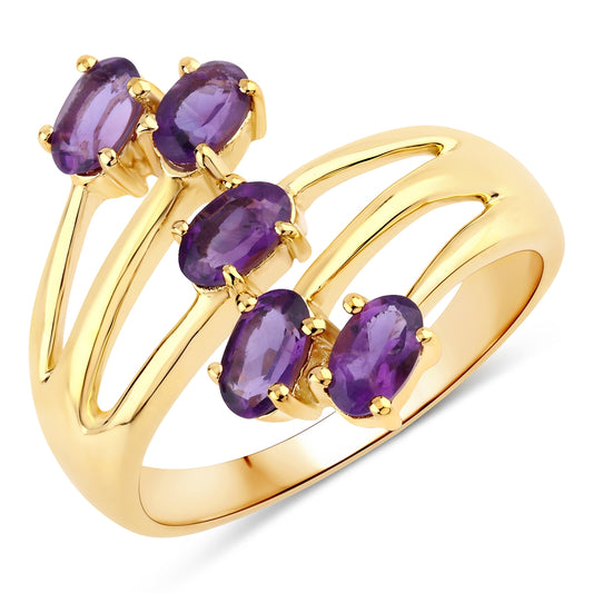 Ring Sterling Silber gelbvergoldet Amethyst