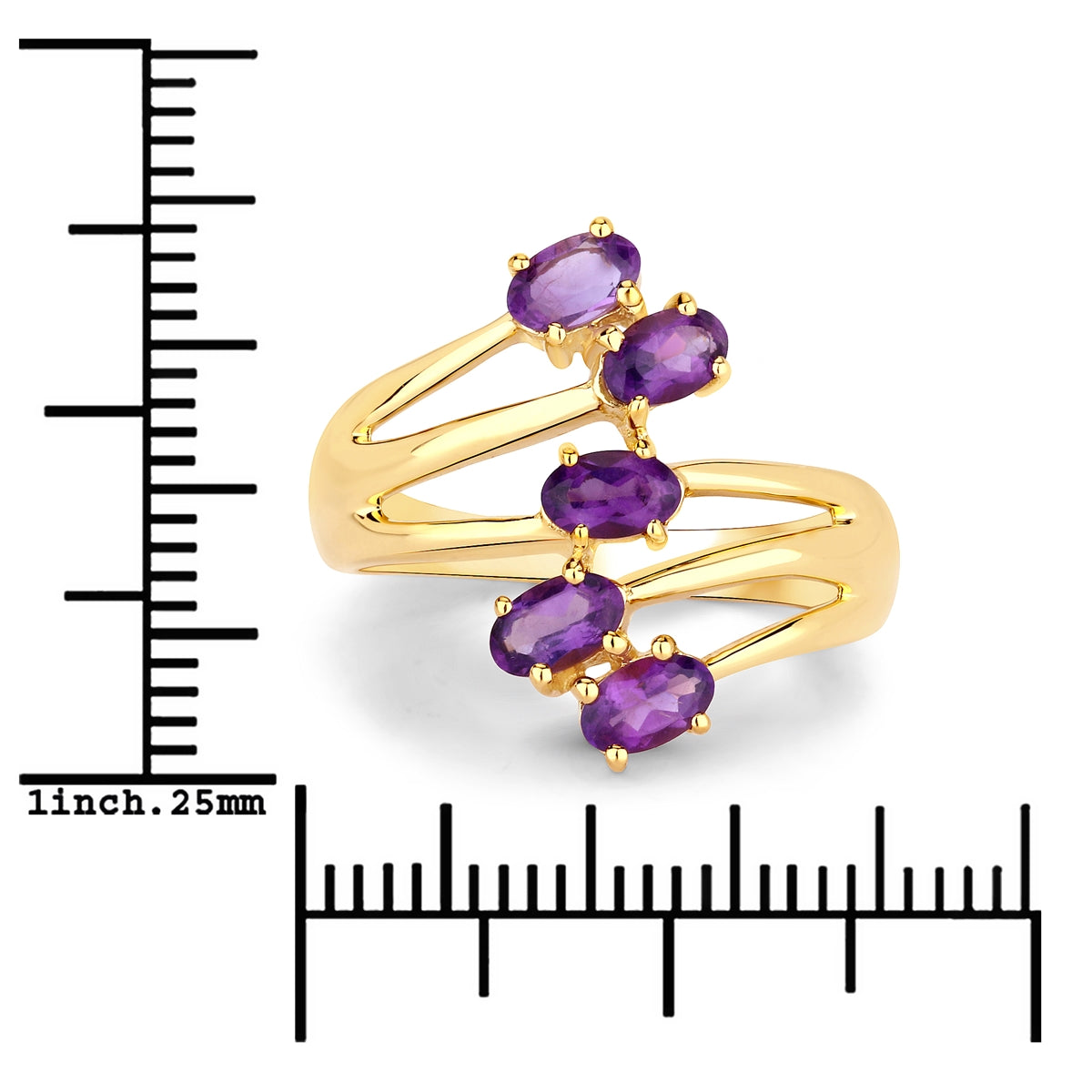 Ring Sterling Silber gelbvergoldet Amethyst