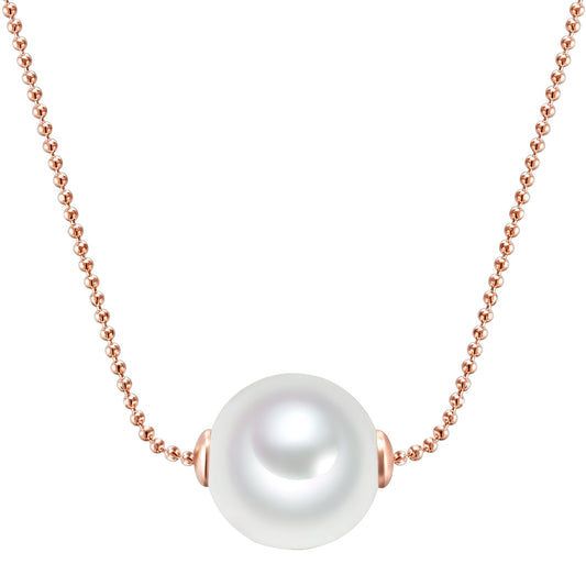 Kette roségold Muschelkernperle weiß