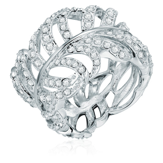 Ring verziert mit Kristallen von Swarovski® weiß