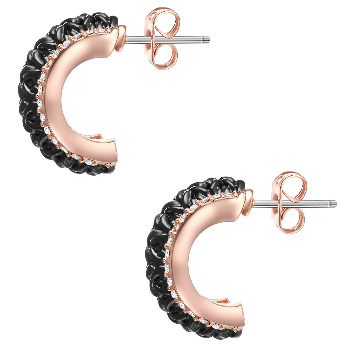 Ohrstecker roségold verziert mit Kristallen von Swarovski® weiß