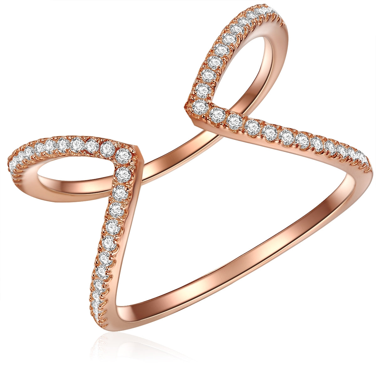 Ring Sterling Silber roségold Zirkonia weiß