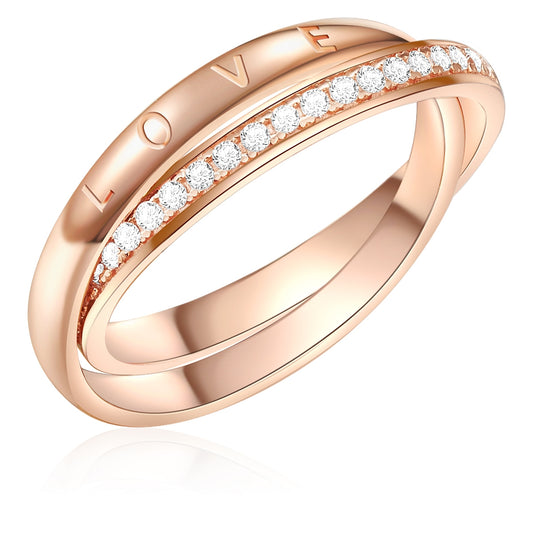 Ring Sterling Silber roségold Zirkonia weiß