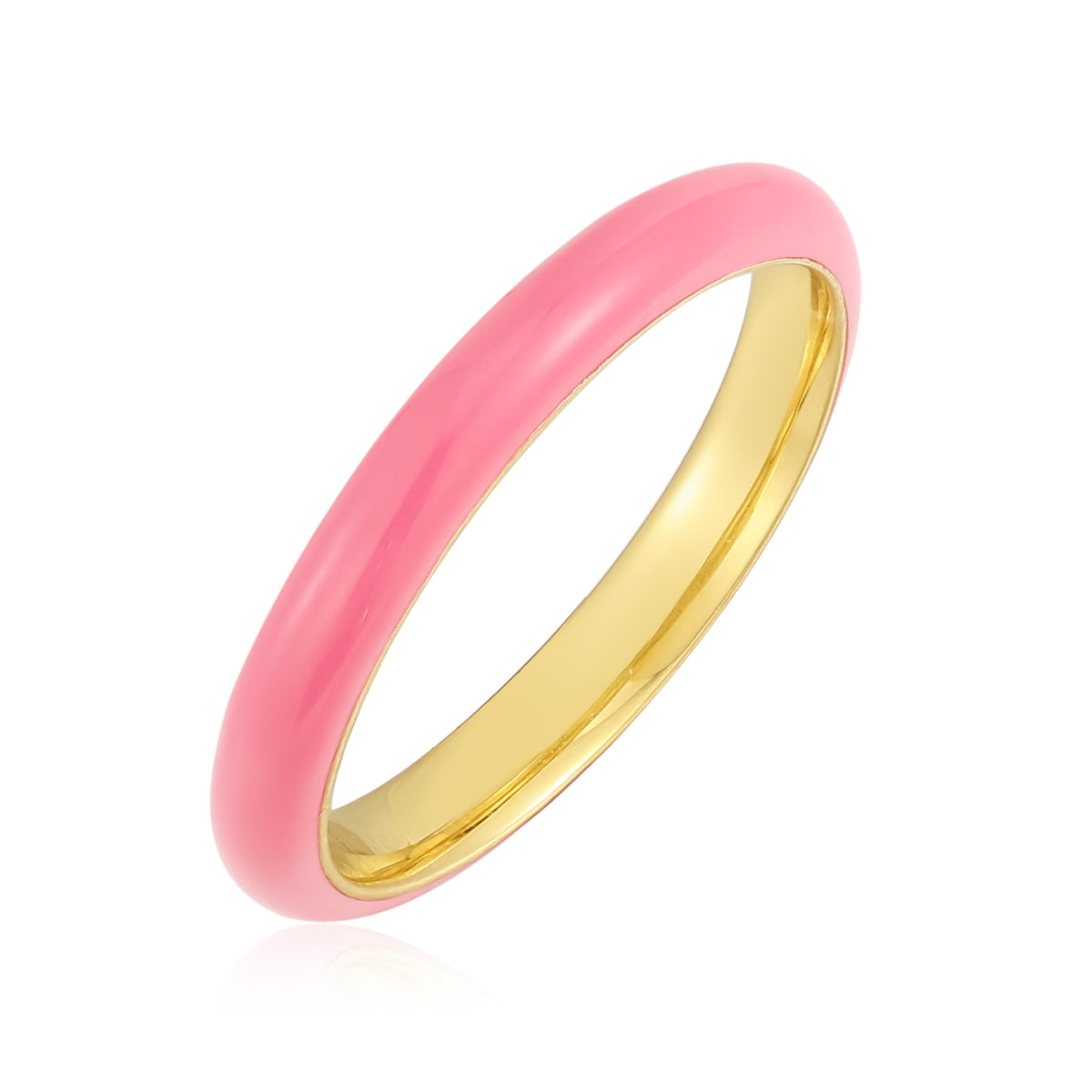 Ring Sterling Silber gelbgold Emaille rosa