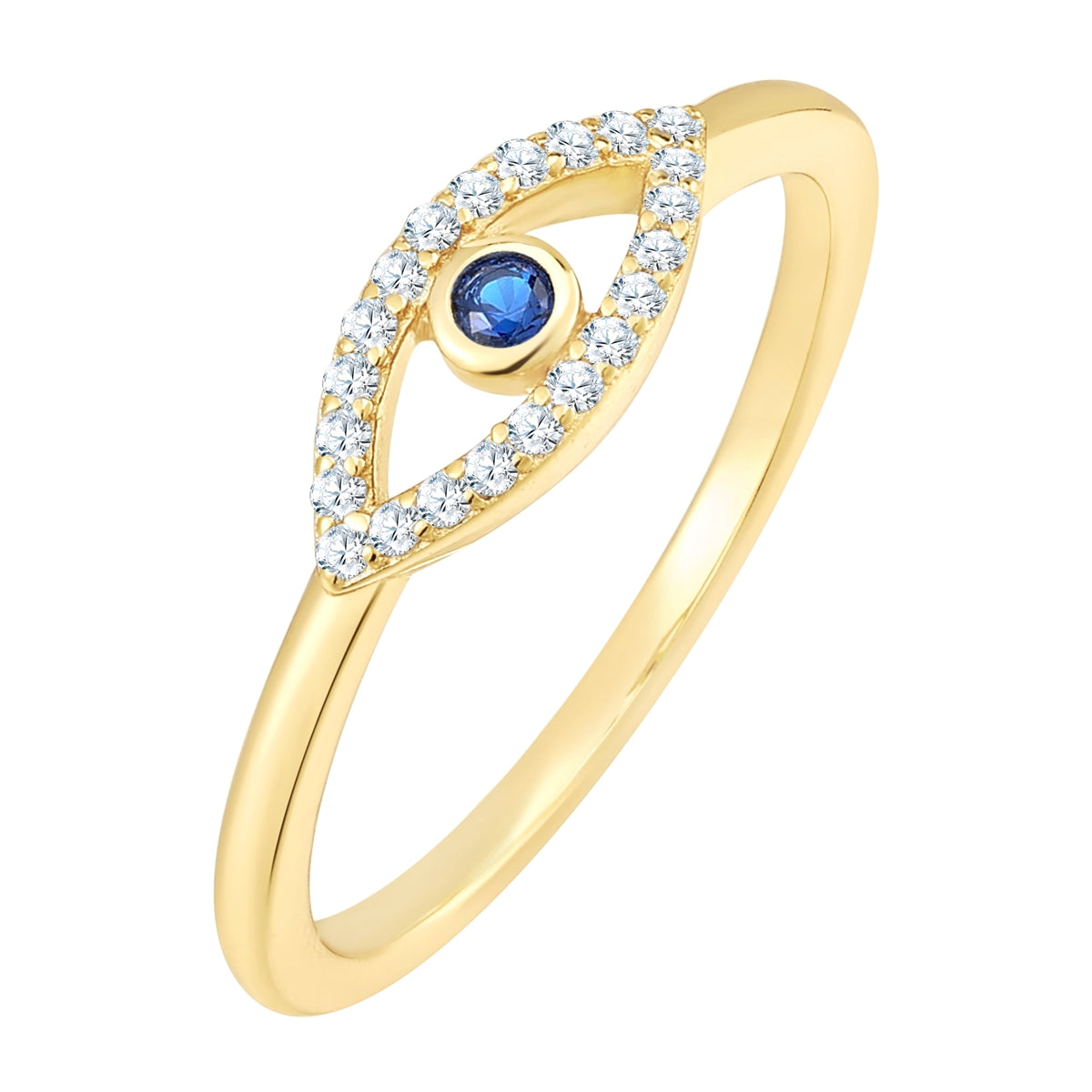 Ring Sterling Silber gelbgold Zirkonia weiß blau