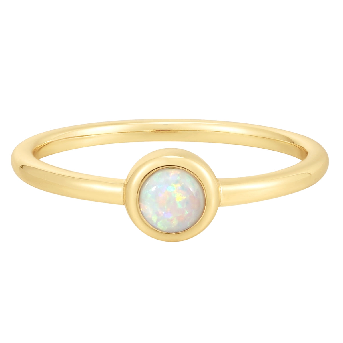 Ring Sterling Silber gelbgold Opal (synth.)