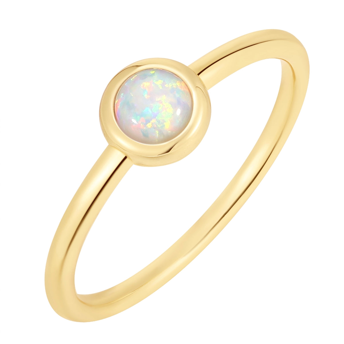 Ring Sterling Silber gelbgold Opal (synth.)