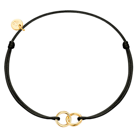 Armband Sterling Silber gelbgold Textil (schwarz)