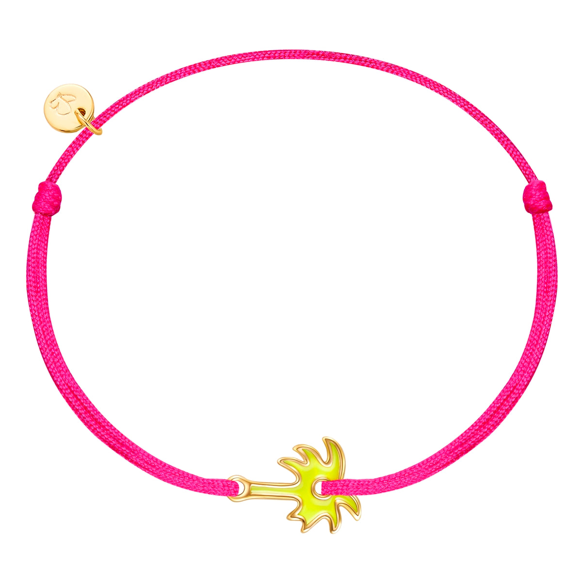 Armband Sterling Silber gelbgold Textil (pink) Emaille gelb