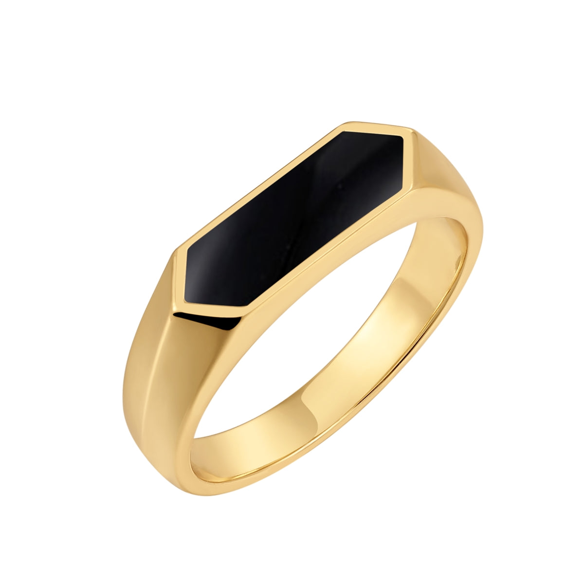 Ring Sterling Silber gelbgold Emaille schwarz