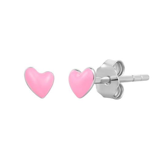 Ohrstecker Sterling Silber Emaille rosa