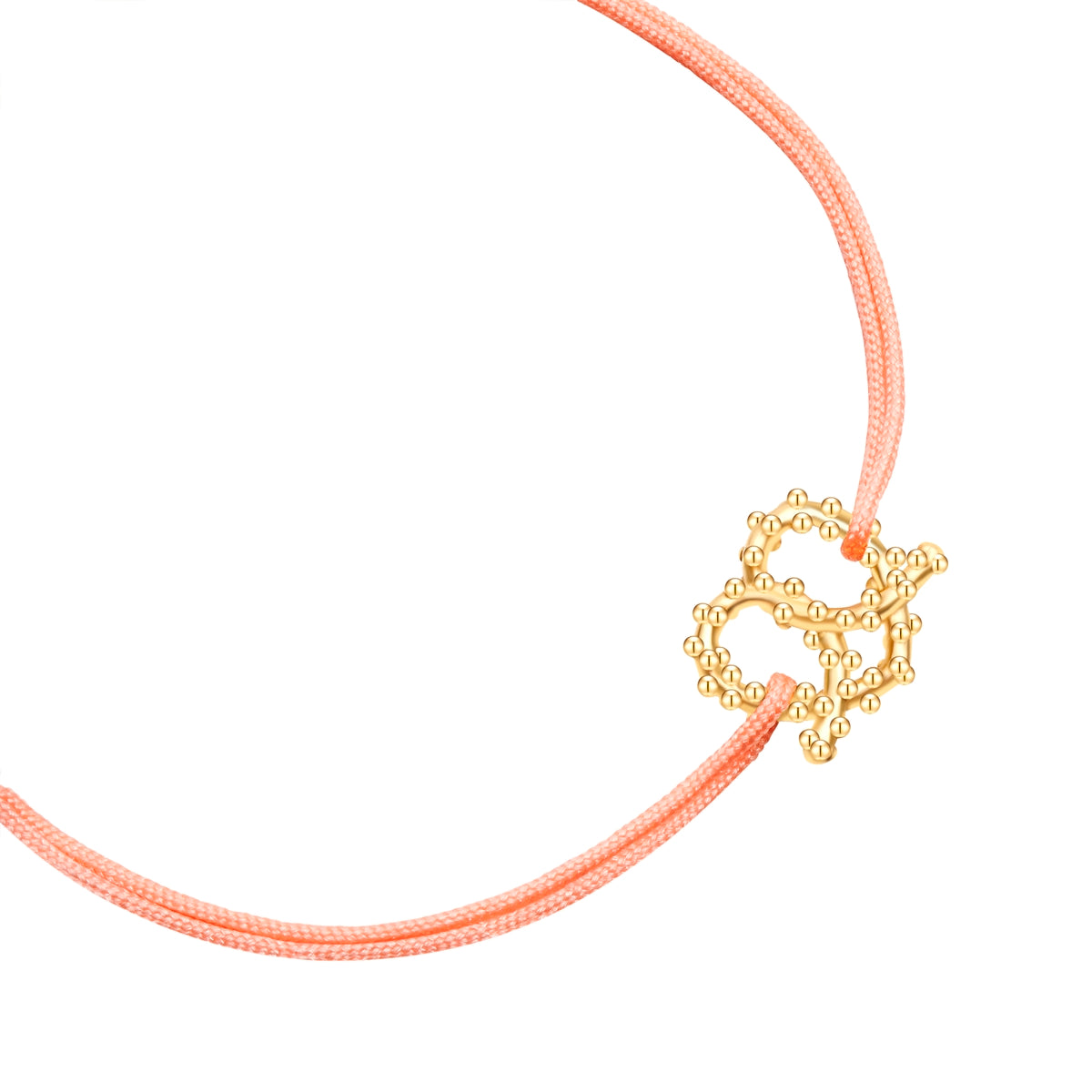 Armband Sterling Silber gelbgold Textil (peach)